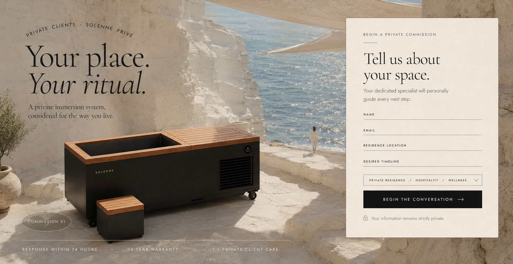 SOLENNE Privé cold immersion system at a private Mediterranean residence