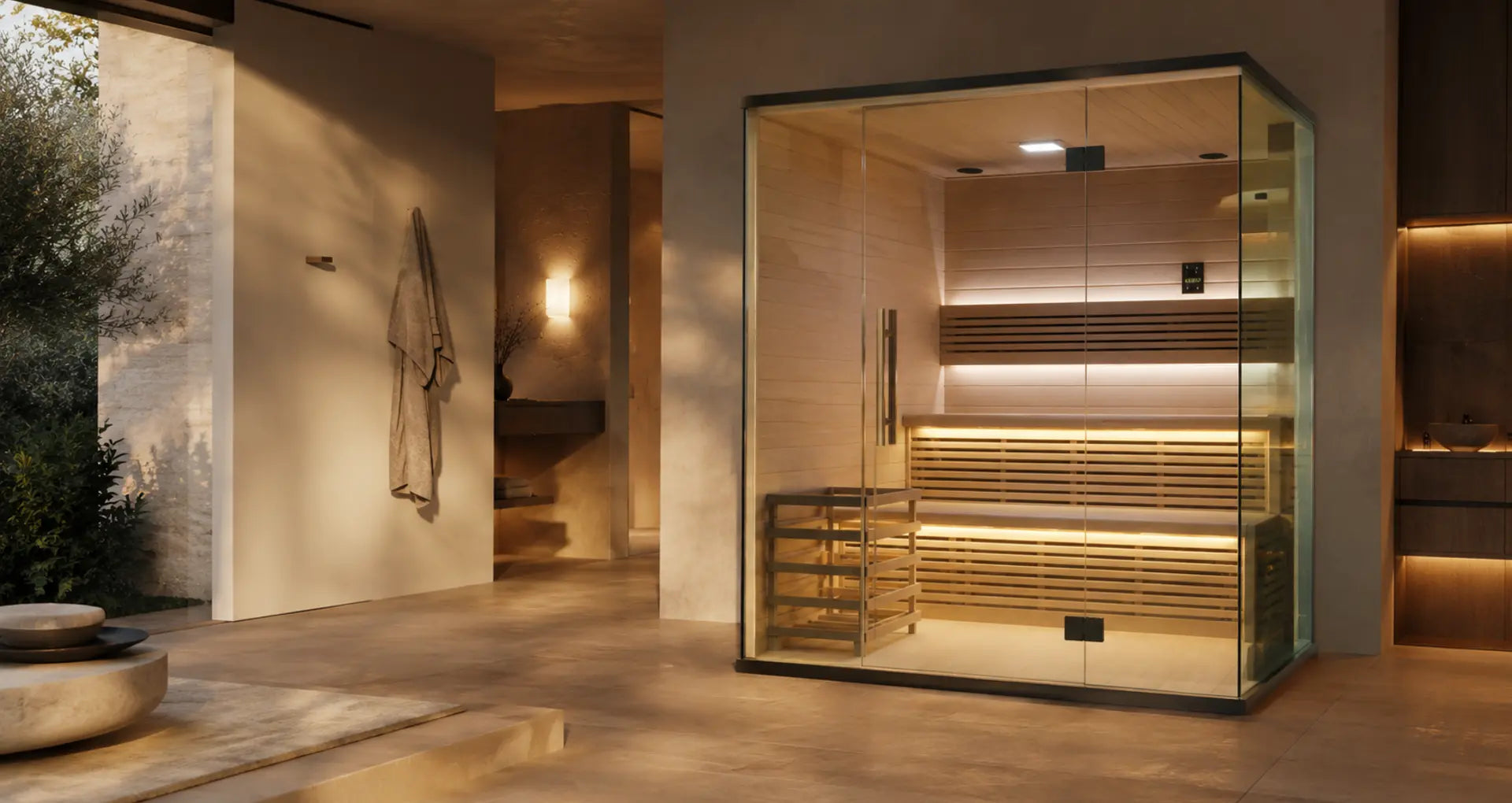 SOLENNE Aurelia integrated into an architectural wellness suite